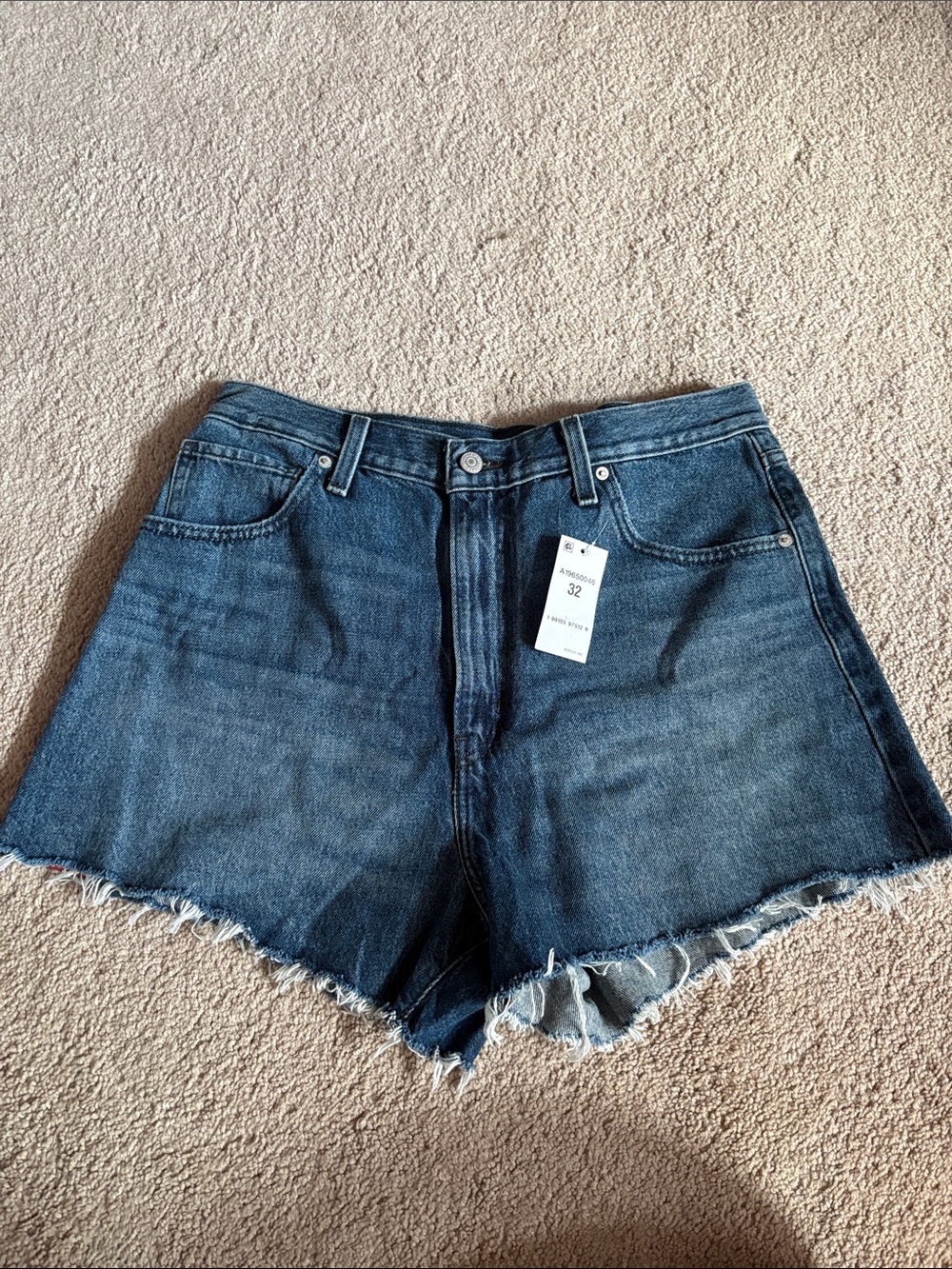 Levi's Dark Blue Denim Mom Shorts
